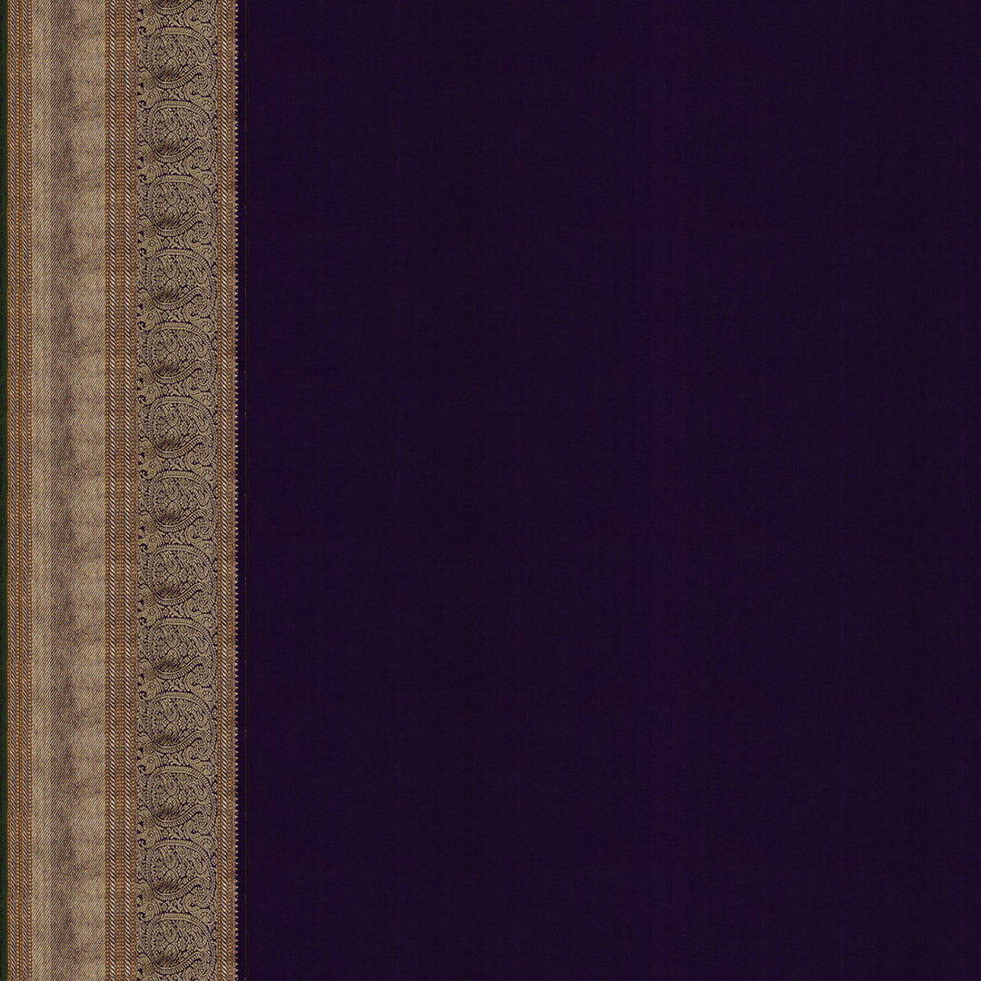 Handwoven Peach with Purple Kanjivaram Silk Saree - 1910T005692DSC
