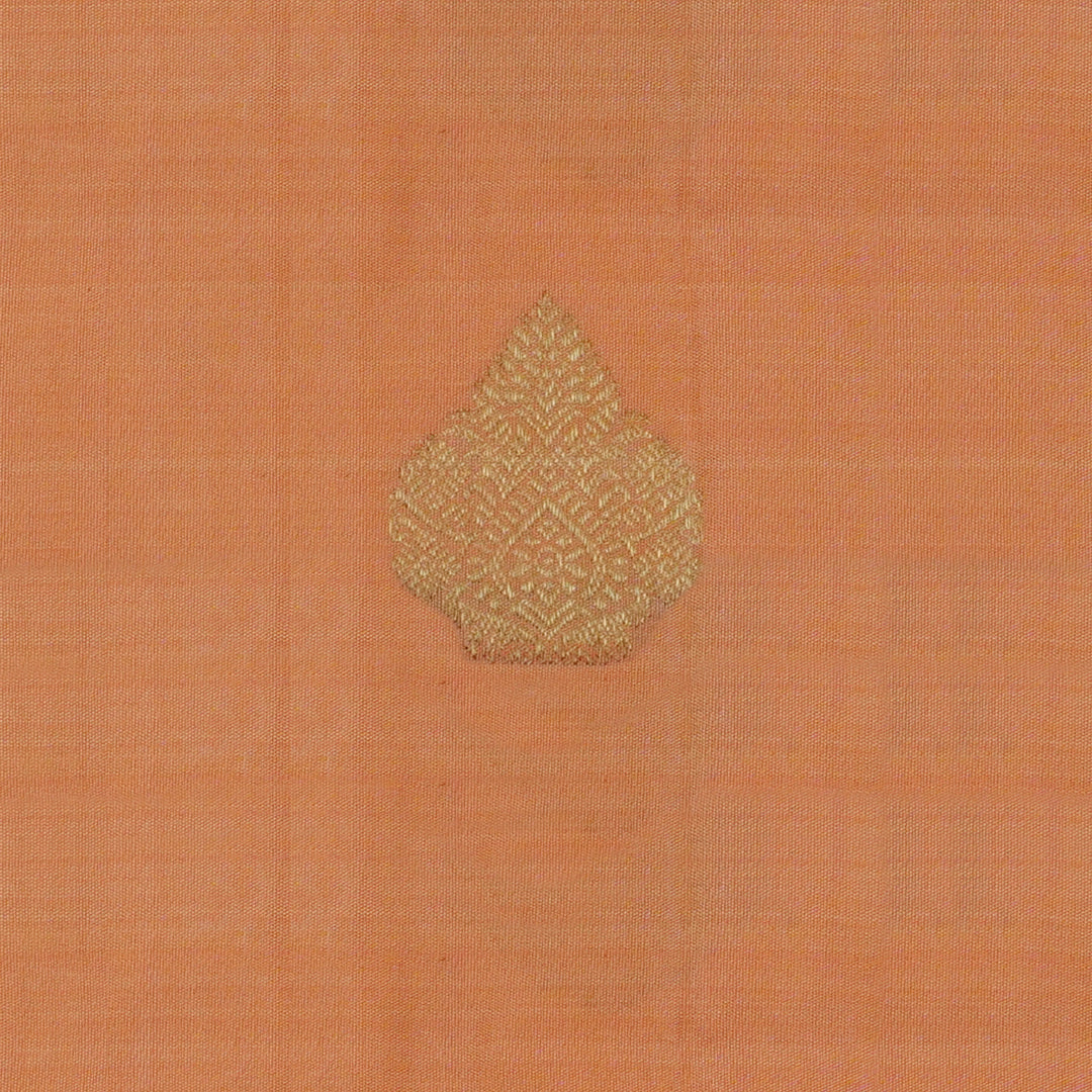 Handwoven Peach with Purple Kanjivaram Silk Saree - 1910T005692DSC
