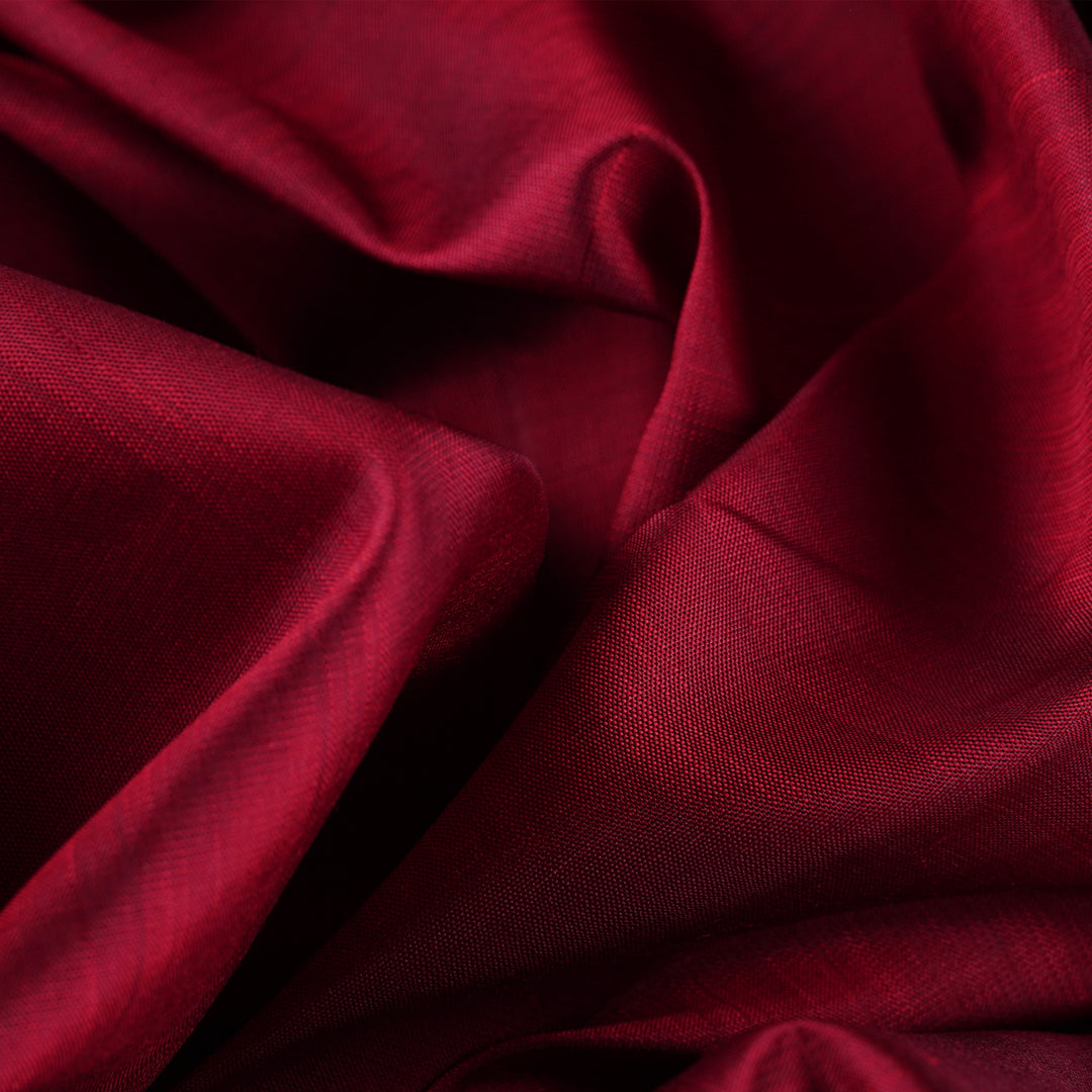 Handwoven Maroon with Blue Kanjivaram Silk Saree - 1919T009035DSC