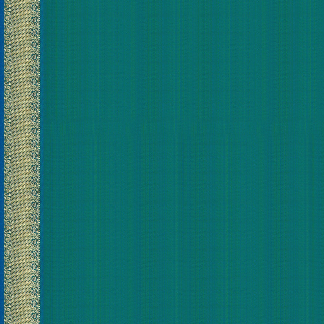 Handwoven Maroon with Blue Kanjivaram Silk Saree - 1919T009035DSC