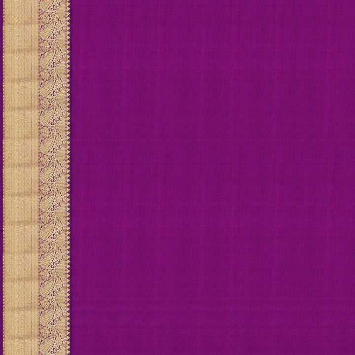 Handwoven Green with Violet Kanjivaram Silk Saree - 1928T008672DSC