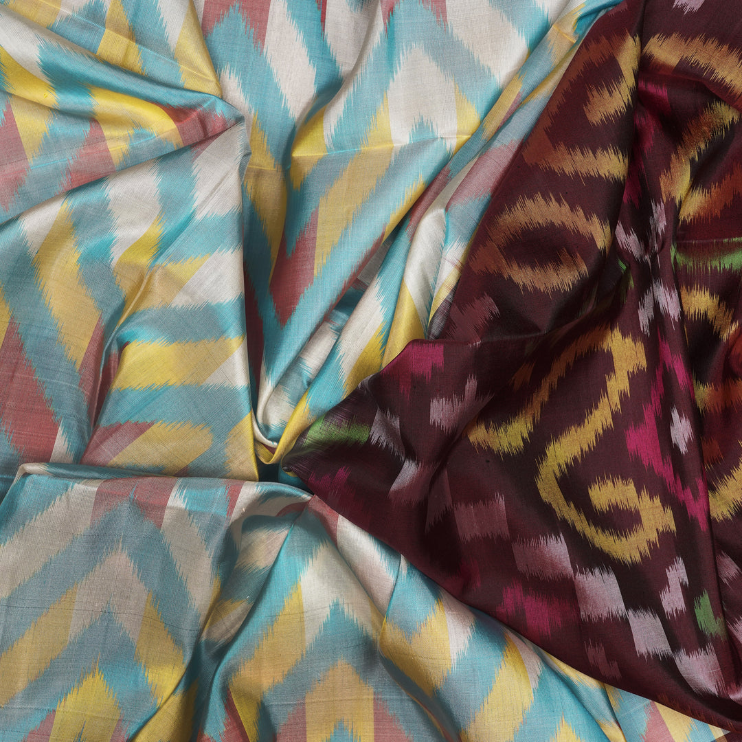 Handwoven Multi-colour with Brown Soft Silk Saree - 2106T010113DSJ