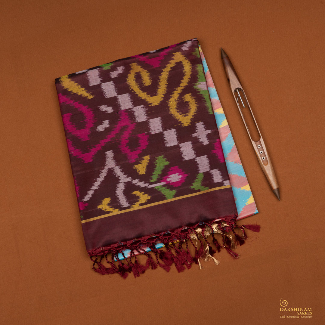 Handwoven Multi-colour with Brown Soft Silk Saree - 2106T010113DSJ