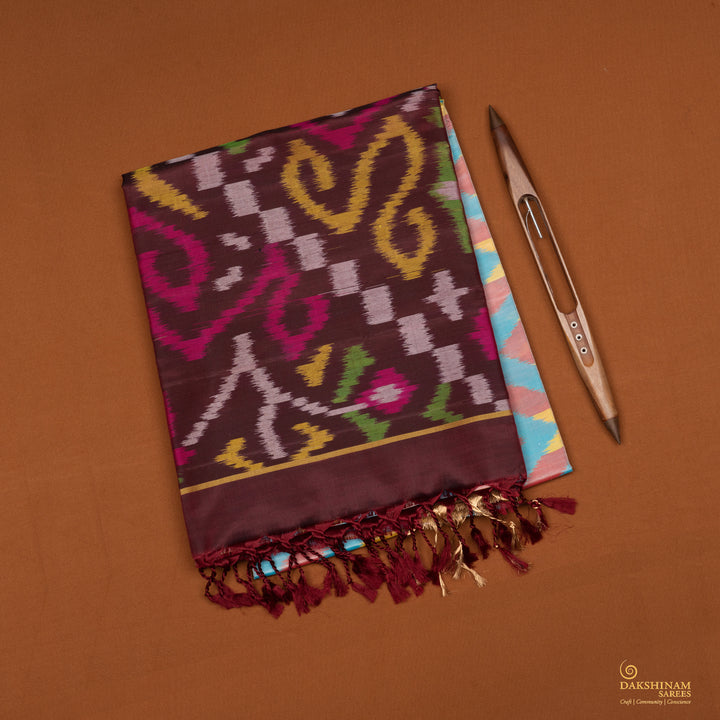 Handwoven Multi-colour with Brown Soft Silk Saree - 2106T010113DSJ