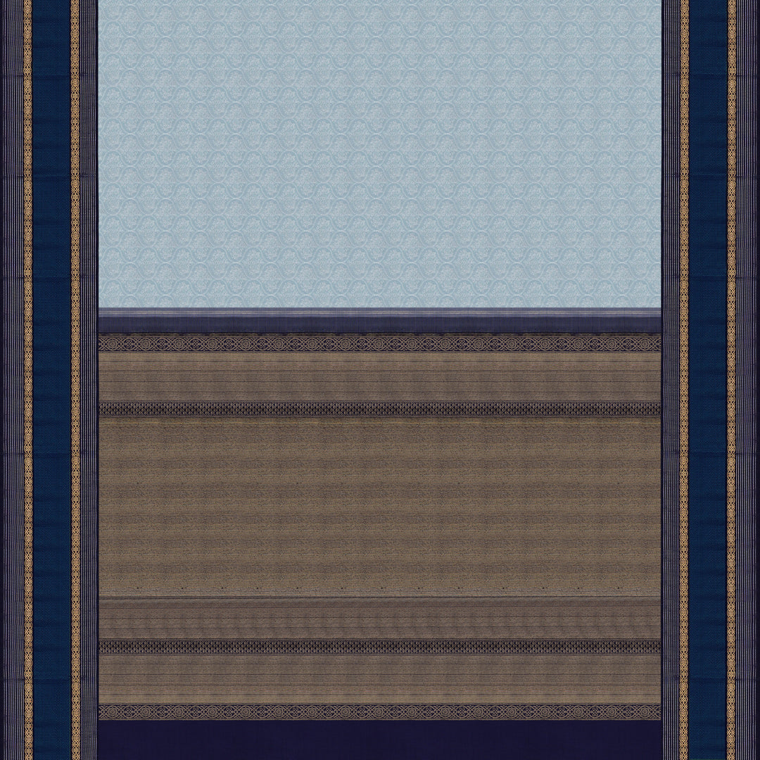 Handwoven Blue Kanjivaram Silk Saree - 1939T009060DSC