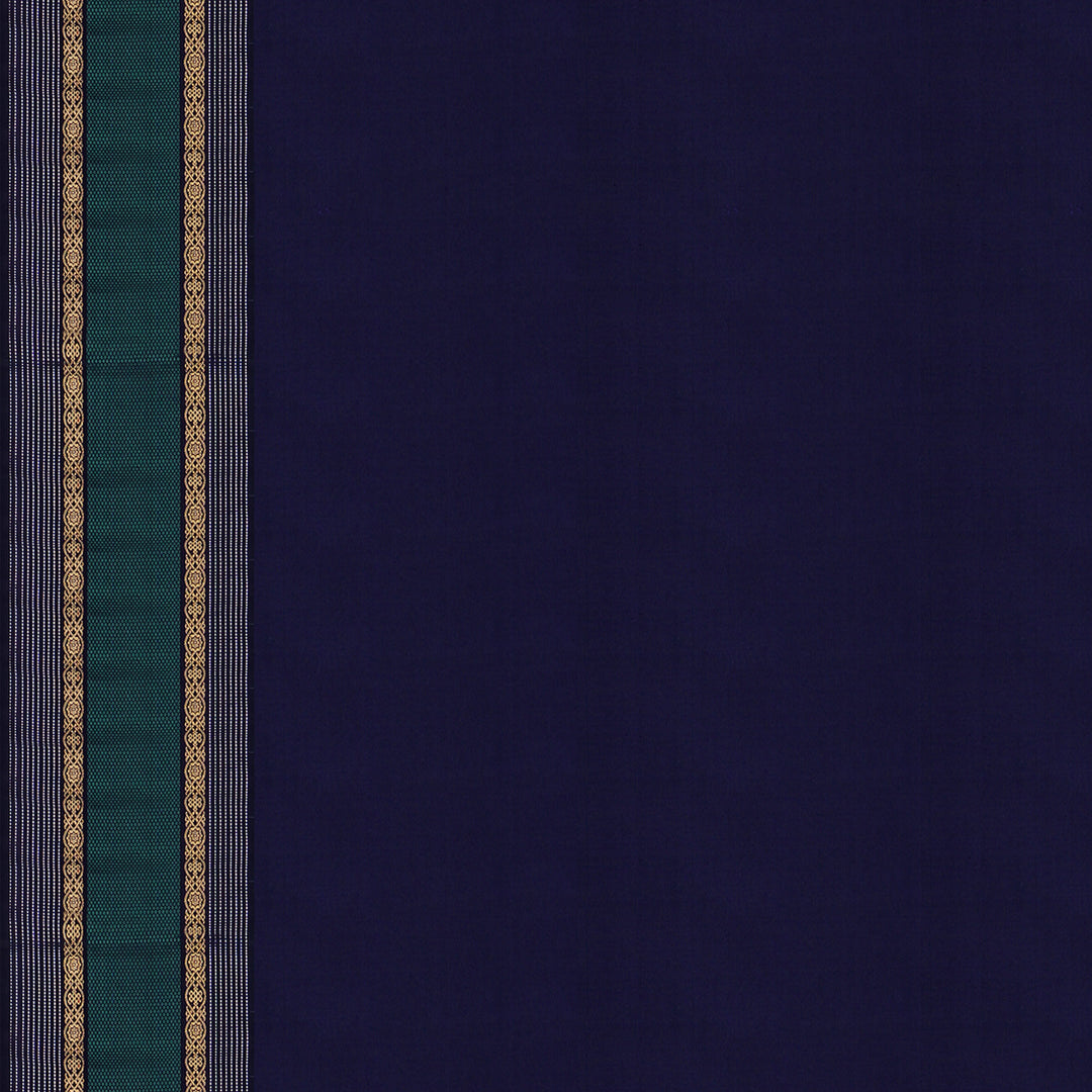 Handwoven Blue Kanjivaram Silk Saree - 1939T009060DSC