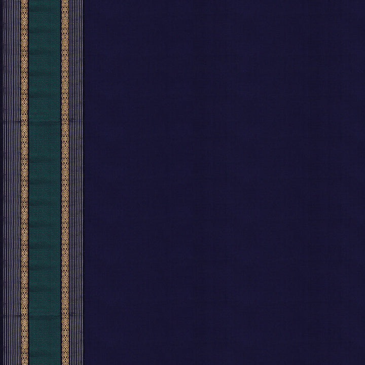 Handwoven Blue Kanjivaram Silk Saree - 1939T009060DSC