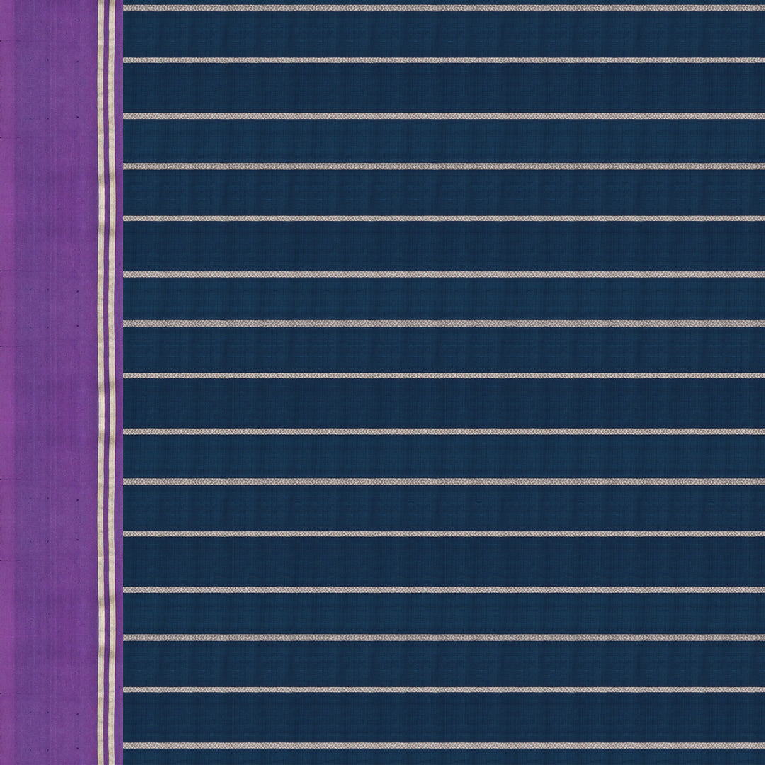 Handwoven Green with Purple Banarasi Silk Saree - 1954T009366DSJ