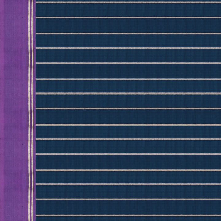 Handwoven Green with Purple Banarasi Silk Saree - 1954T009366DSJ