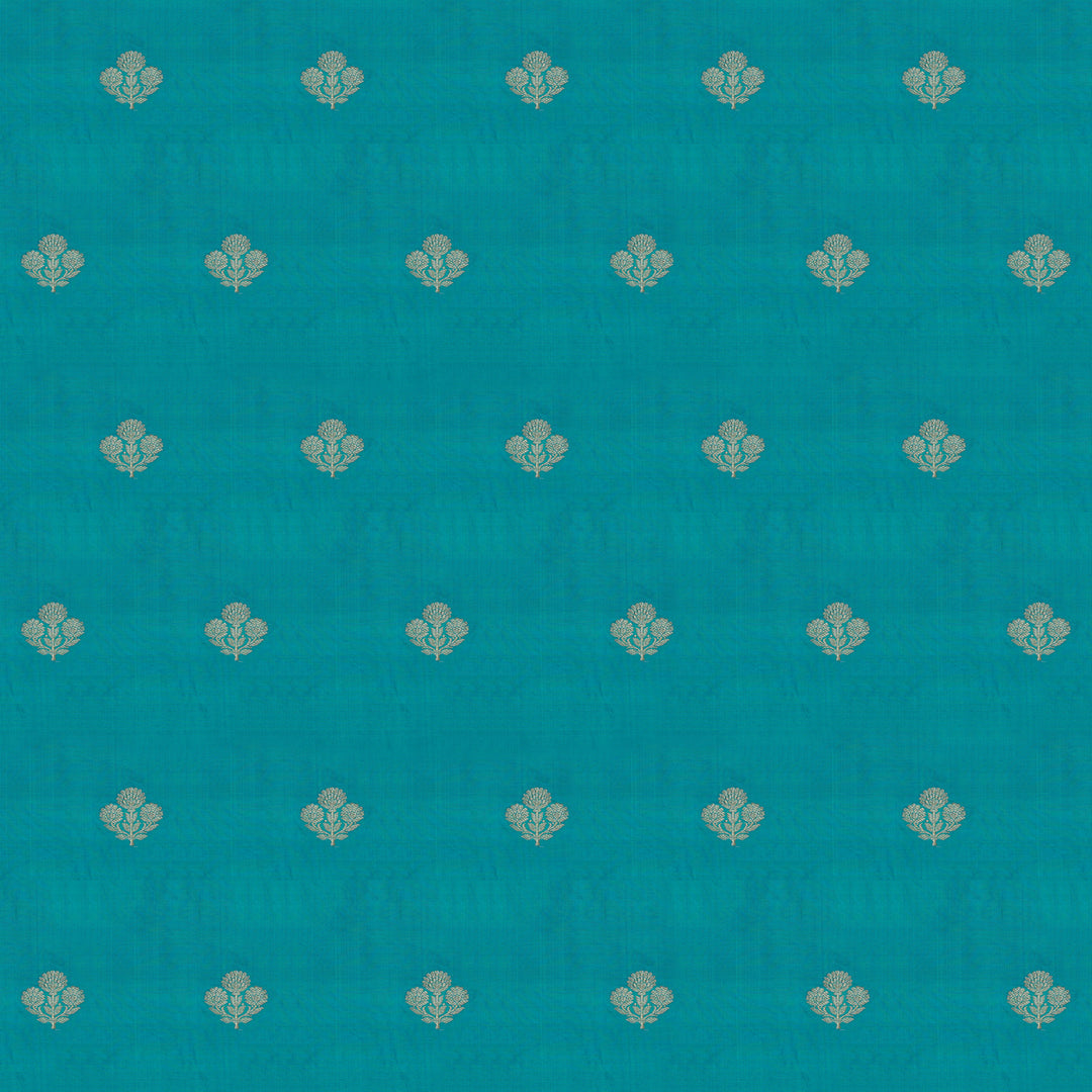 Handwoven Blue Banarasi Fabric - 44T004469DSC