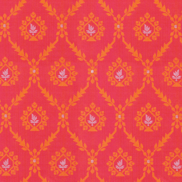 Handwoven Pink Banarasi Silk Saree - 1962T009500DSC