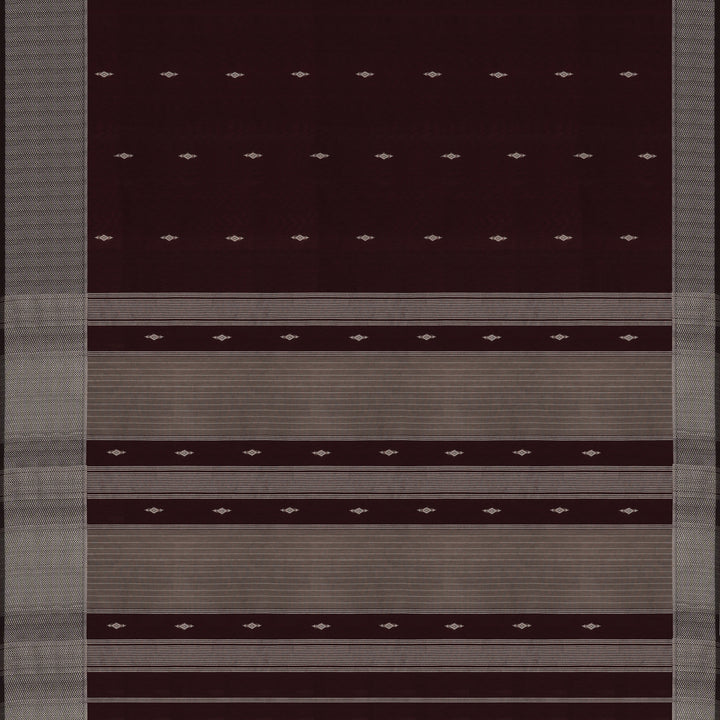 Handwoven Maroon Silk Cotton Saree - 1993T009949DSC