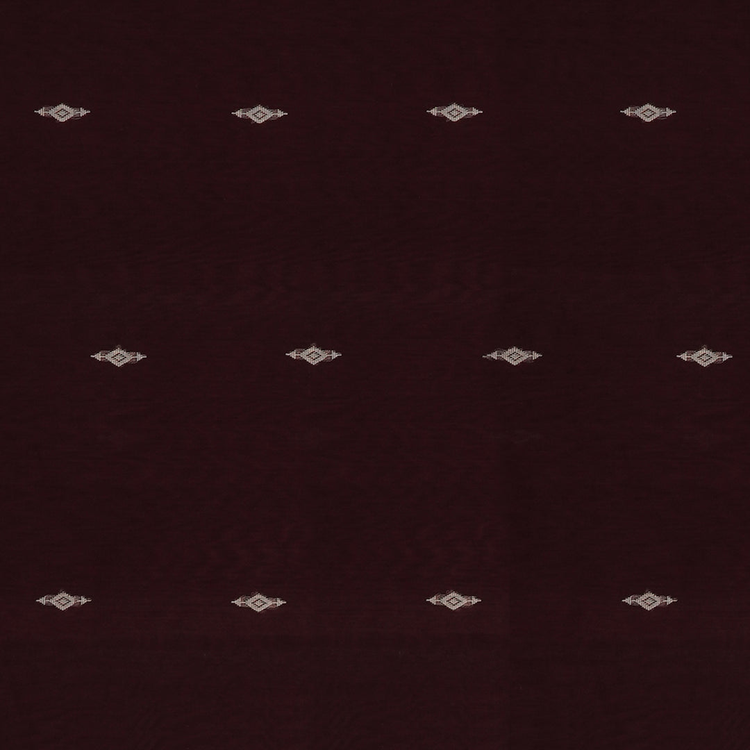 Handwoven Maroon Silk Cotton Saree - 1993T009949DSC