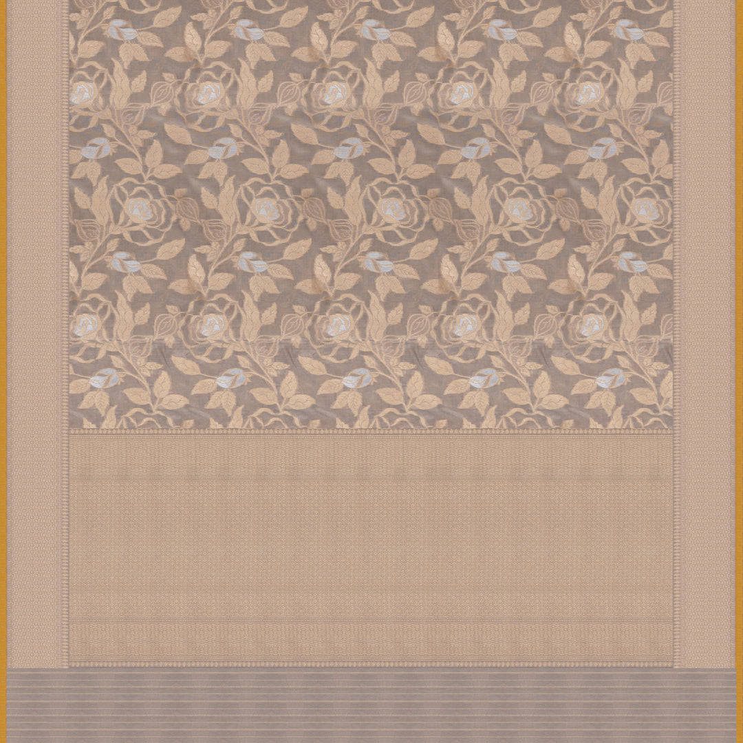 Handwoven Grey Banarasi Silk Saree - 2000T009310DSC