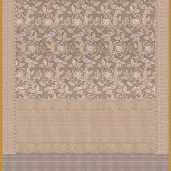 Handwoven Grey Banarasi Silk Saree - 2000T009310DSC