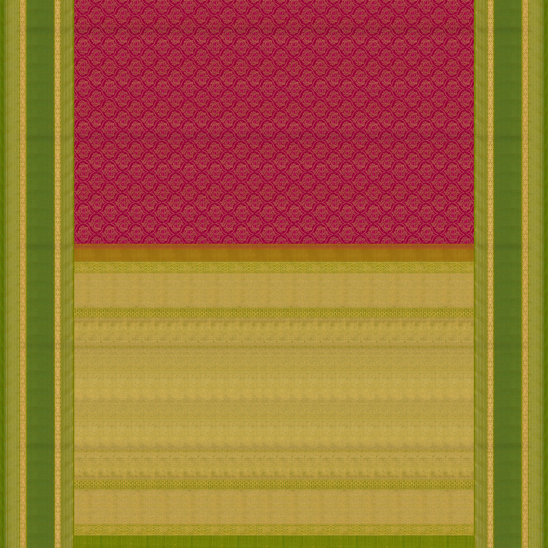 Handwoven Pink with Green Kanjivaram Silk Saree - 2008T009867DSC