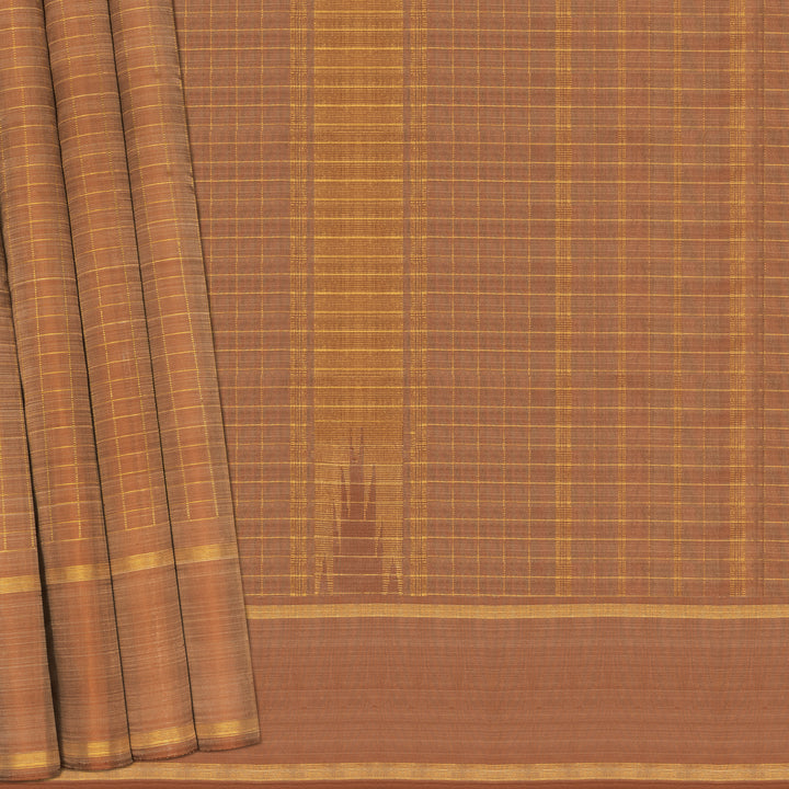 Handwoven Brown Kanjivaram Silk Saree - 2101T010373DSC