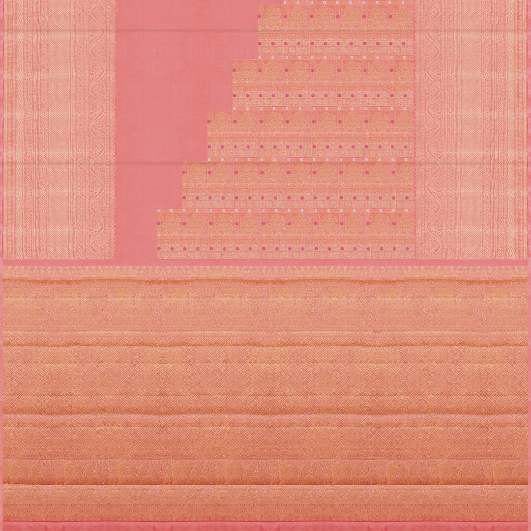 Handwoven Peach- Pink Kanjivaram Silk Saree- 2516T006162DSC
