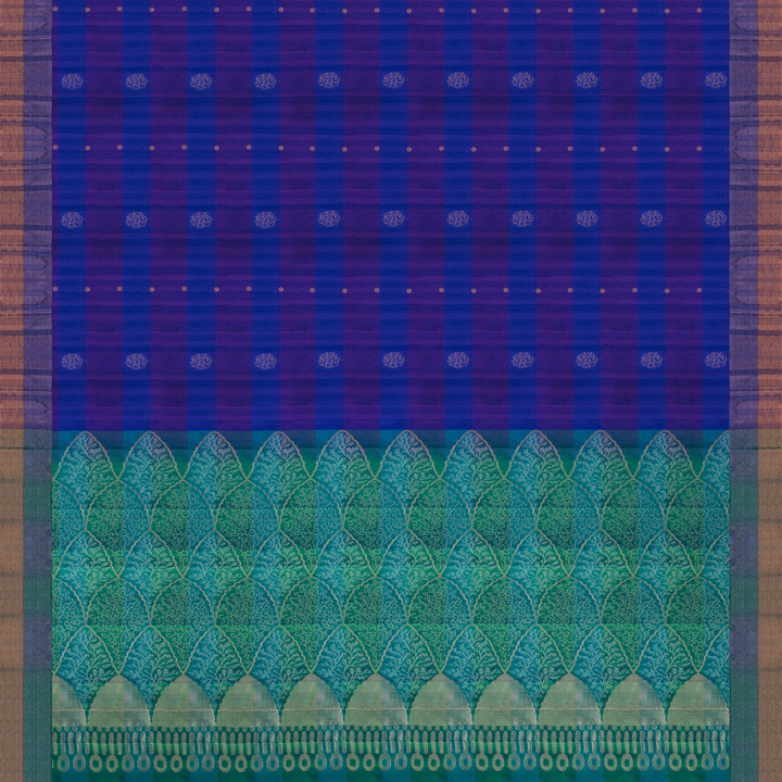 Handwoven Purple with Blue Soft Silk Saree - 2085T010341DSC