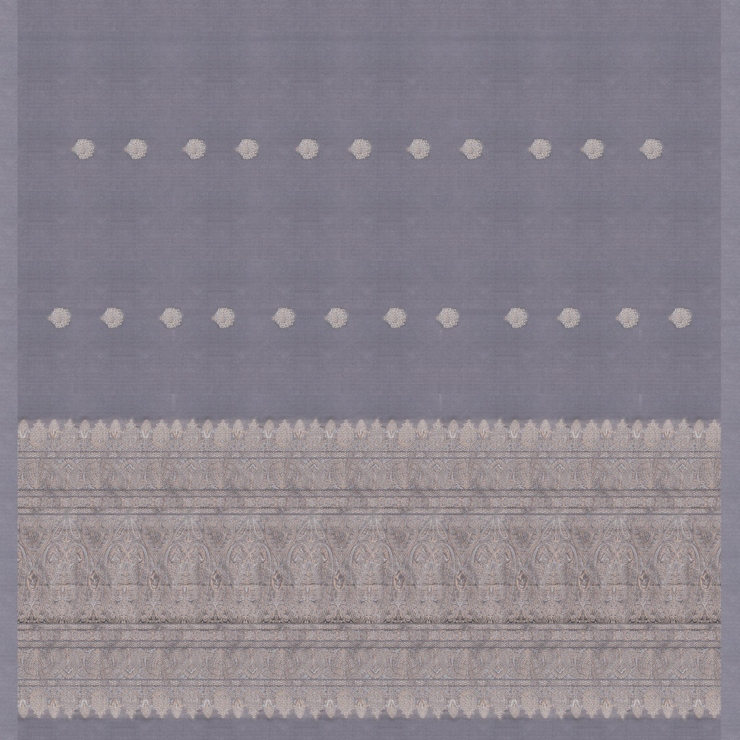 Handwoven Grey Soft Silk Saree - 2088T010523DSC