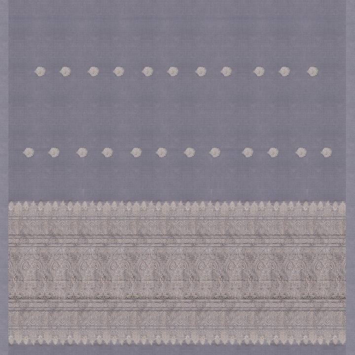 Handwoven Grey Soft Silk Saree - 2088T010523DSC