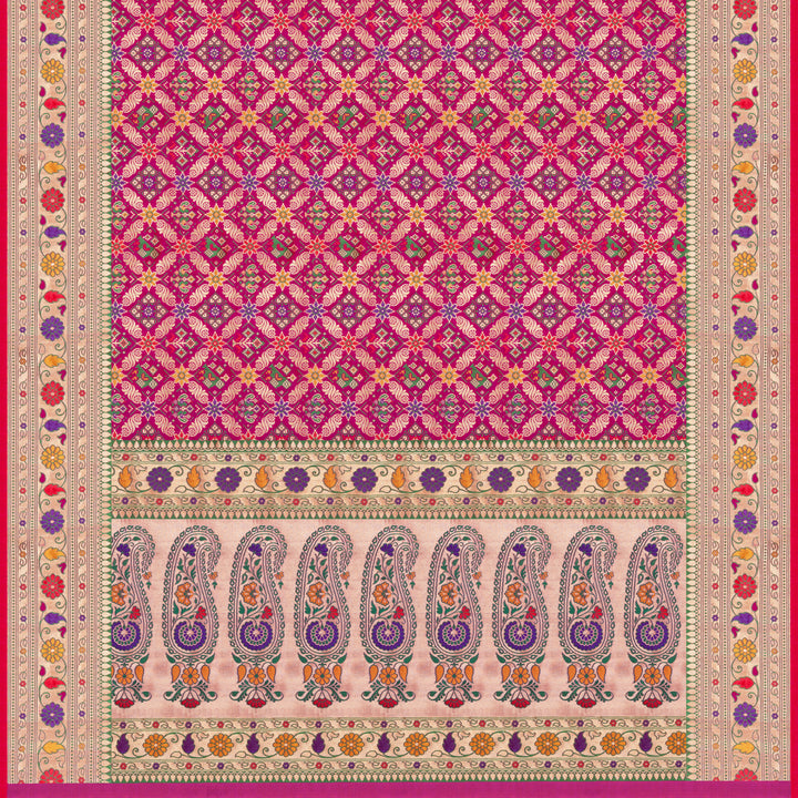 Handwoven Pink Banarasi Silk Saree - 2096T009507DSC