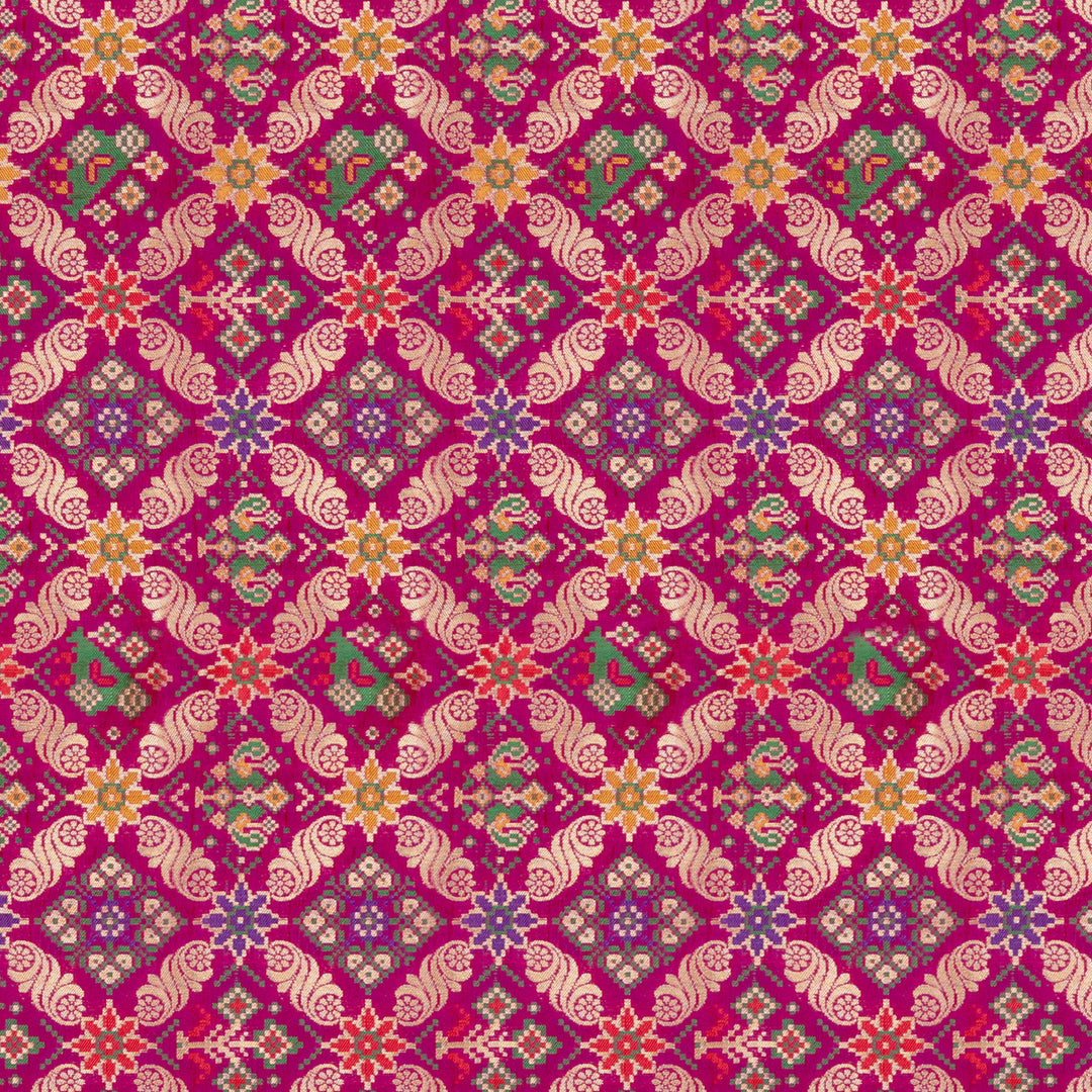 Handwoven Pink Banarasi Silk Saree - 2096T009507DSC