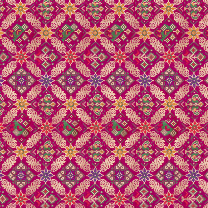 Handwoven Pink Banarasi Silk Saree - 2096T009507DSC