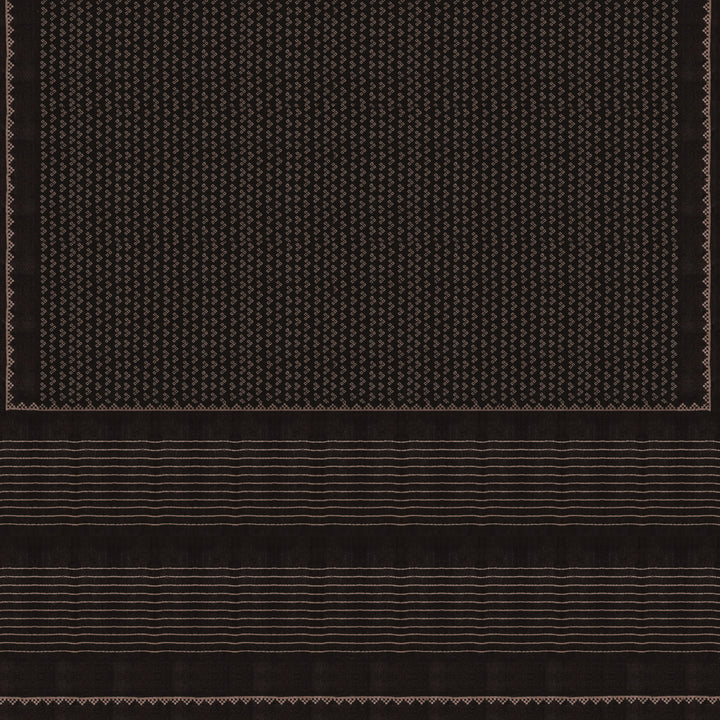Handwoven Black Tussar Silk Saree - 2118T010622DSC