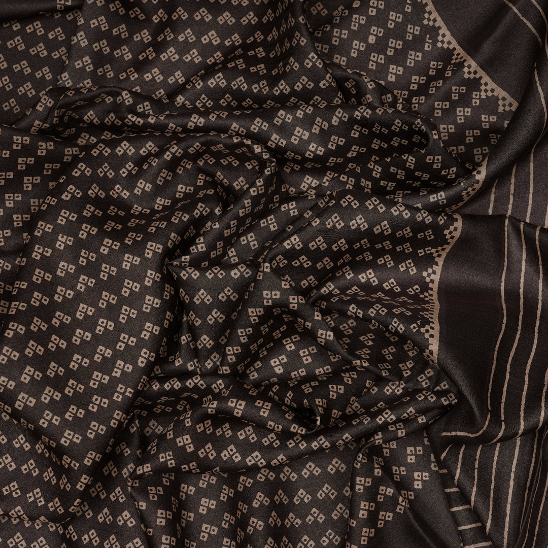 Handwoven Black Tussar Silk Saree - 2118T010622DSC
