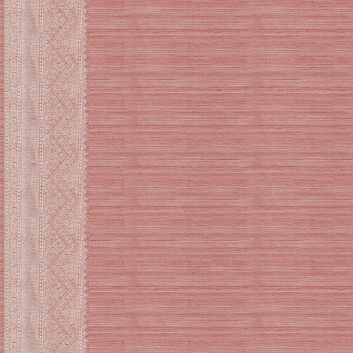 Handwoven Peach Banarasi Matka Tussar Silk Saree - 2145N025377DSC