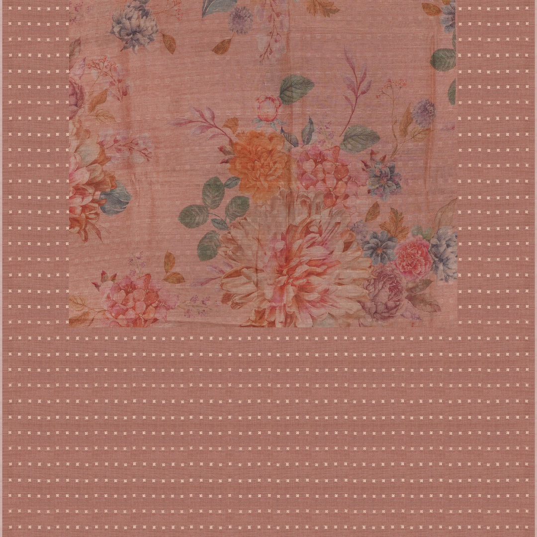 Handwoven Peach Matka Tissue Silk Saree - 2146N026995DSC