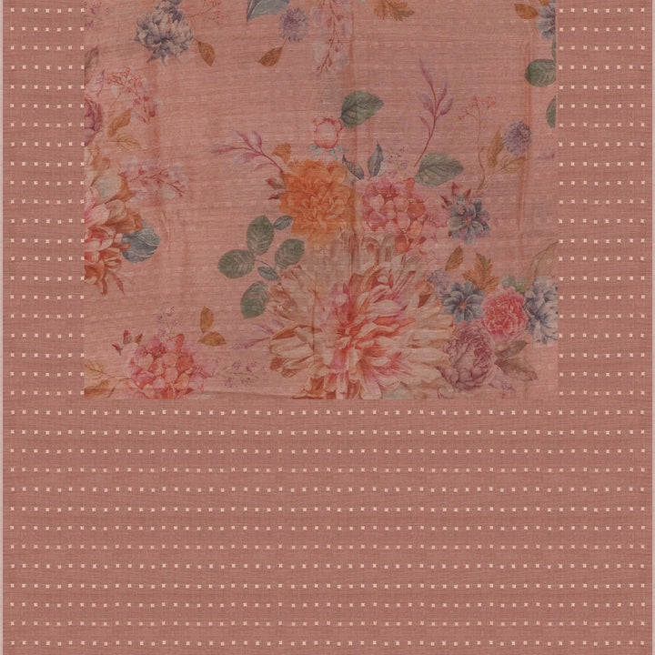 Handwoven Peach Matka Tissue Silk Saree - 2146N026995DSC