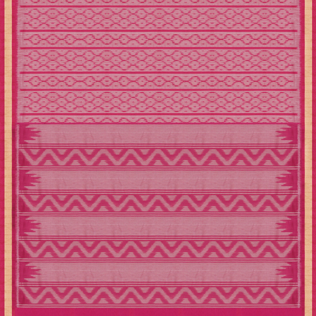 Handwoven Pink Silk Cotton Saree - 2166N025927DSC