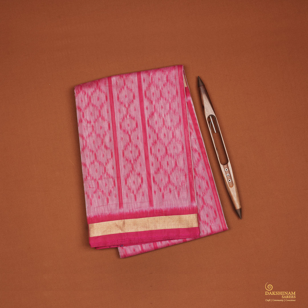 Handwoven Pink Silk Cotton Saree - 2166N025927DSC