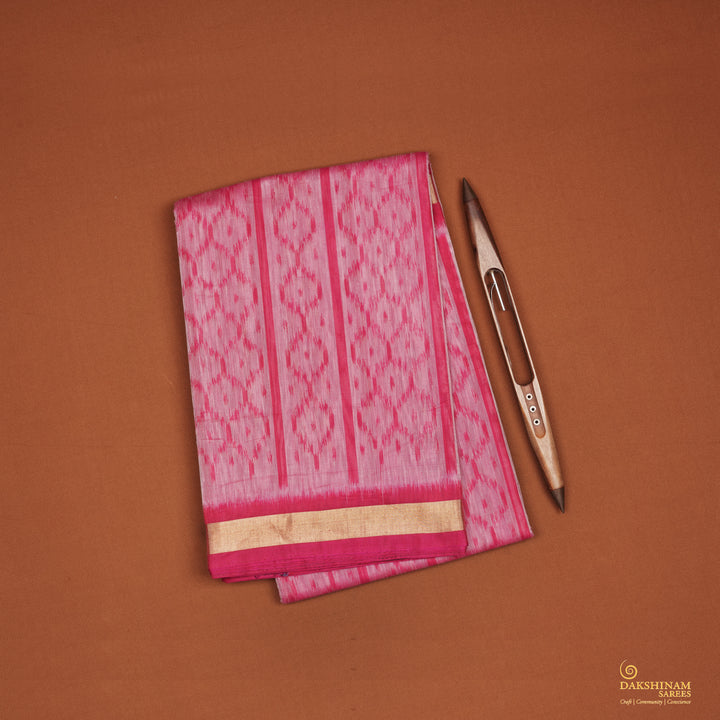 Handwoven Pink Silk Cotton Saree - 2166N025927DSC
