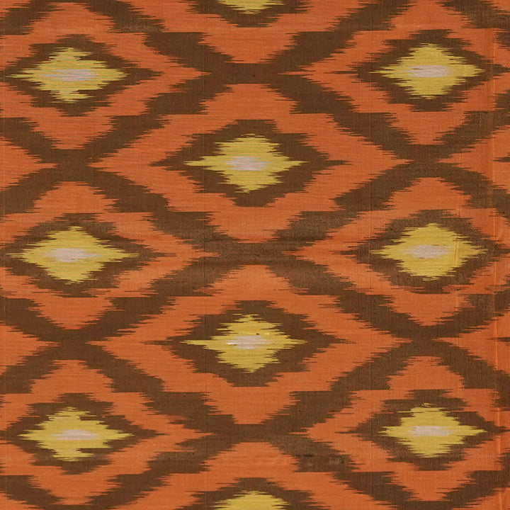 Handwoven Orange with Black Silk Cotton Saree - 2171T010116DSC