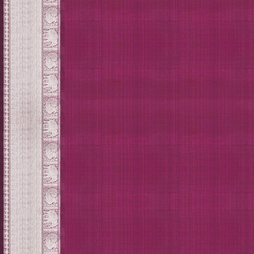 Handwoven Grey with Magenta Kanjivaram Silk Saree - 2231T010695DSC