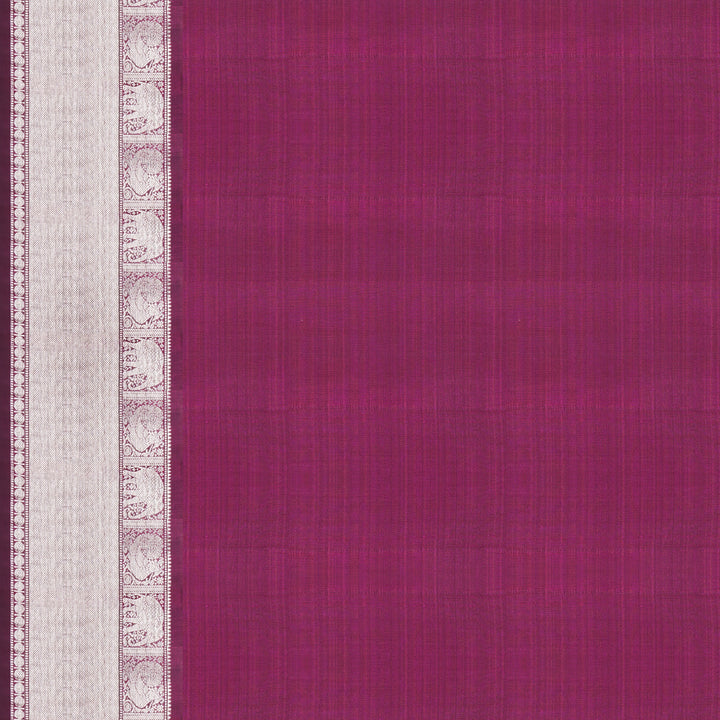 Handwoven Grey with Magenta Kanjivaram Silk Saree - 2231T010695DSC