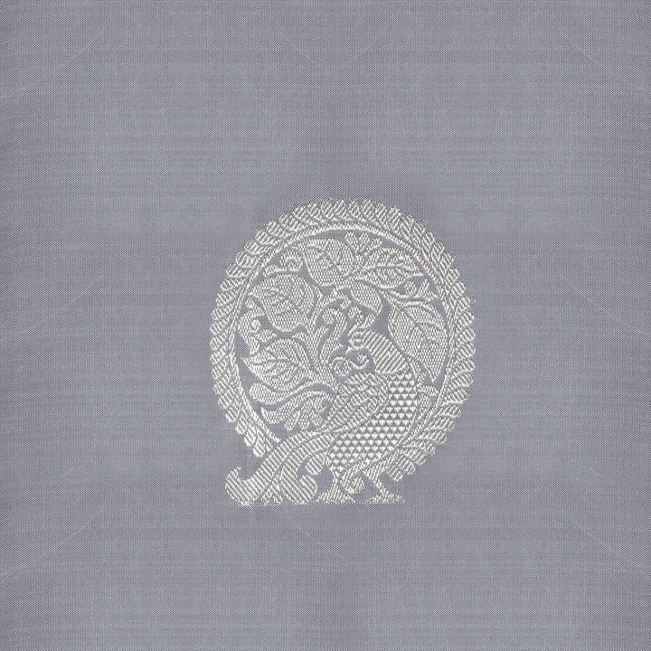Handwoven Grey with Magenta Kanjivaram Silk Saree - 2231T010695DSC