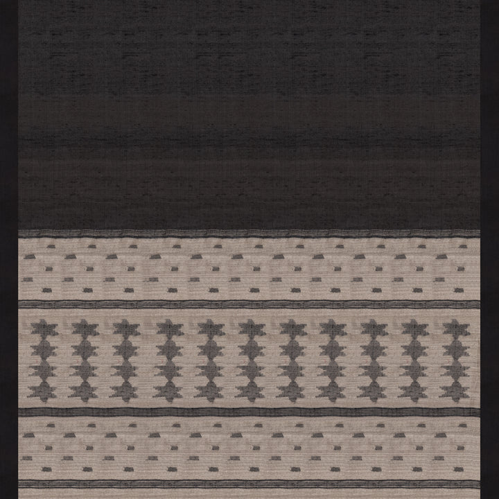 Handwoven Grey with Black Matka Silk Saree - 2238N027967DSC