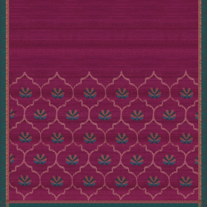 Handwoven Burgundy with Green Matka Silk Saree - 2279N027960DSC