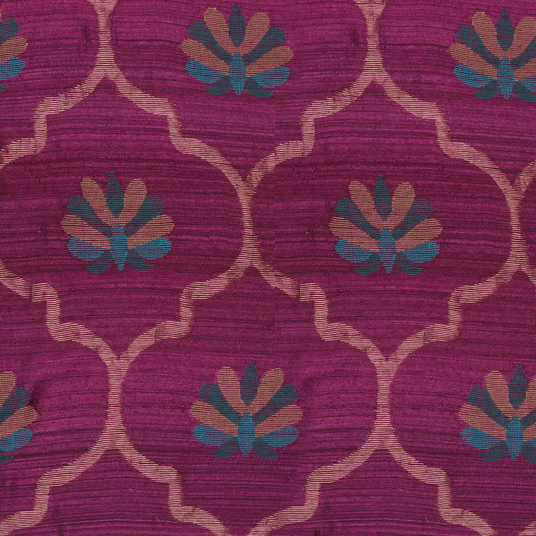 Handwoven Burgundy with Green Matka Silk Saree - 2279N027960DSC