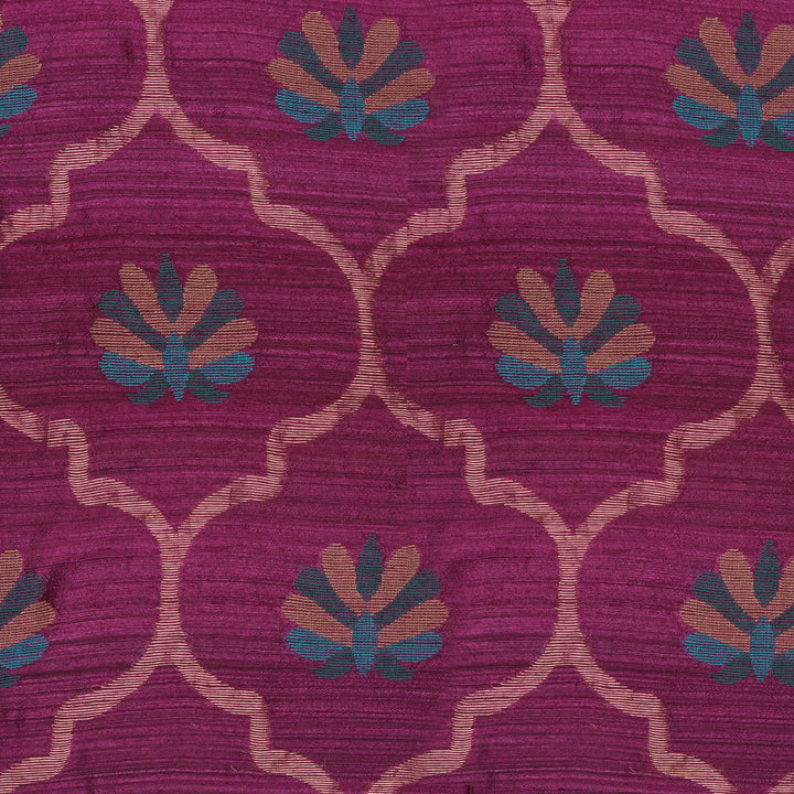 Handwoven Burgundy with Green Matka Silk Saree - 2279N027960DSC