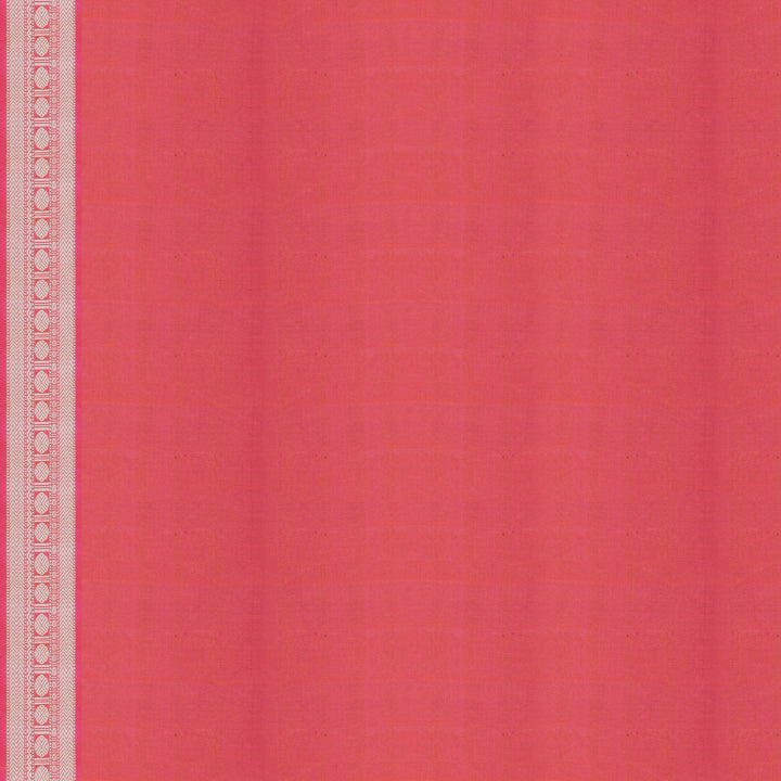 Handwoven White with Pink Kanjivaram Silk Saree - 2253T010704DSC