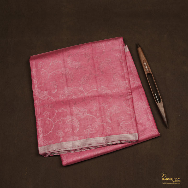 Handwoven Pink Upada Silk Saree - 2329T011219DSC