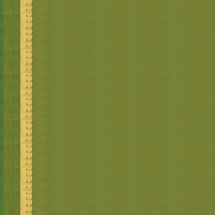 Handwoven Orange with Green Kanjivaram Silk Saree - 2335T011326DSC