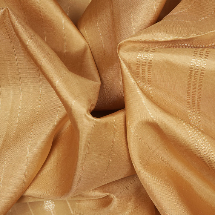 Handwoven Beige Kanjivaram Silk Saree - 2342T011358DSC