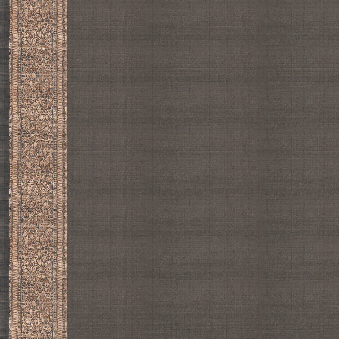 Handwoven Green with Grey Soft Silk Ikat Saree - 2387T011170DSC