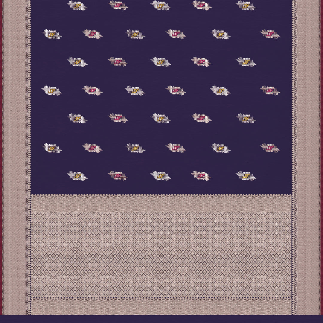 Handwoven Blue Banarasi Silk Saree - 2339N028517DSC